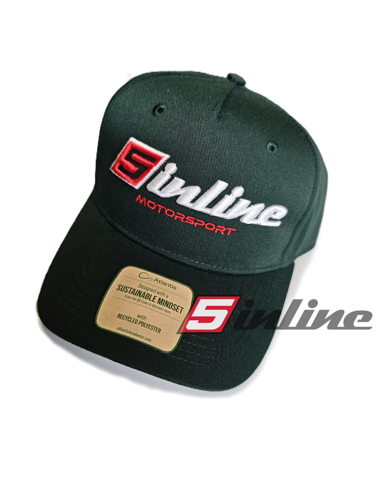Cappie 5inline Motorsport grün Baseballcap Kappe 3D-Stick