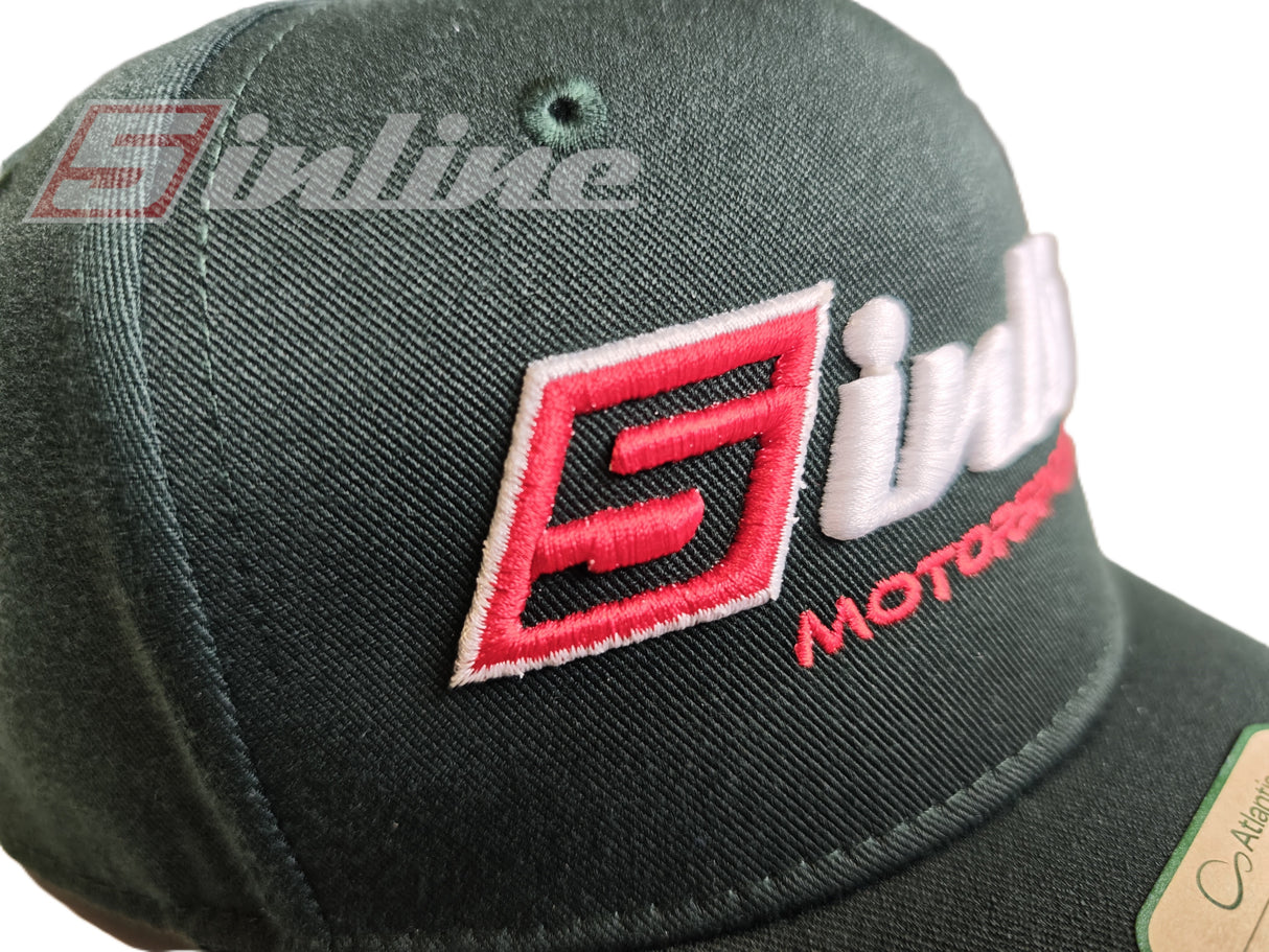 Cappie 5inline Motorsport grün Baseballcap Kappe 3D-Stick