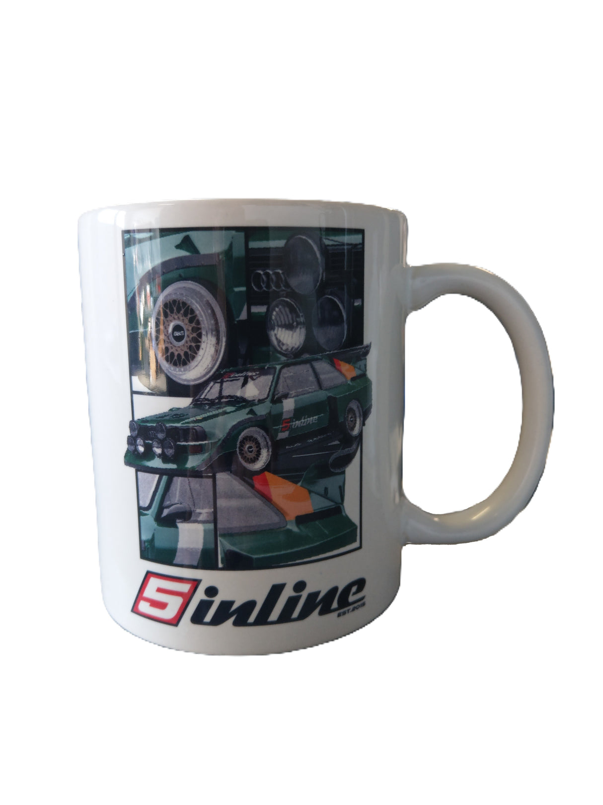 Coffee cup / mug 5inline Motorsport with exploded drawing 5-cylinder