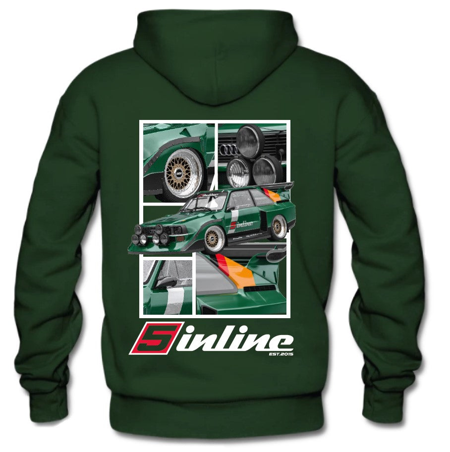 MEN's WEAR Hoodie 5inline Motorsport grün "Projekt S1 E2"