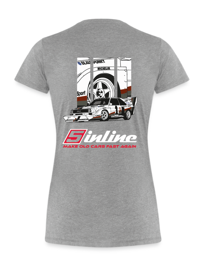 WOMEN'S WEAR Girlie 5inline Motorsport Sport-Grey "MAKE OLD CARS FAST AGAIN"
