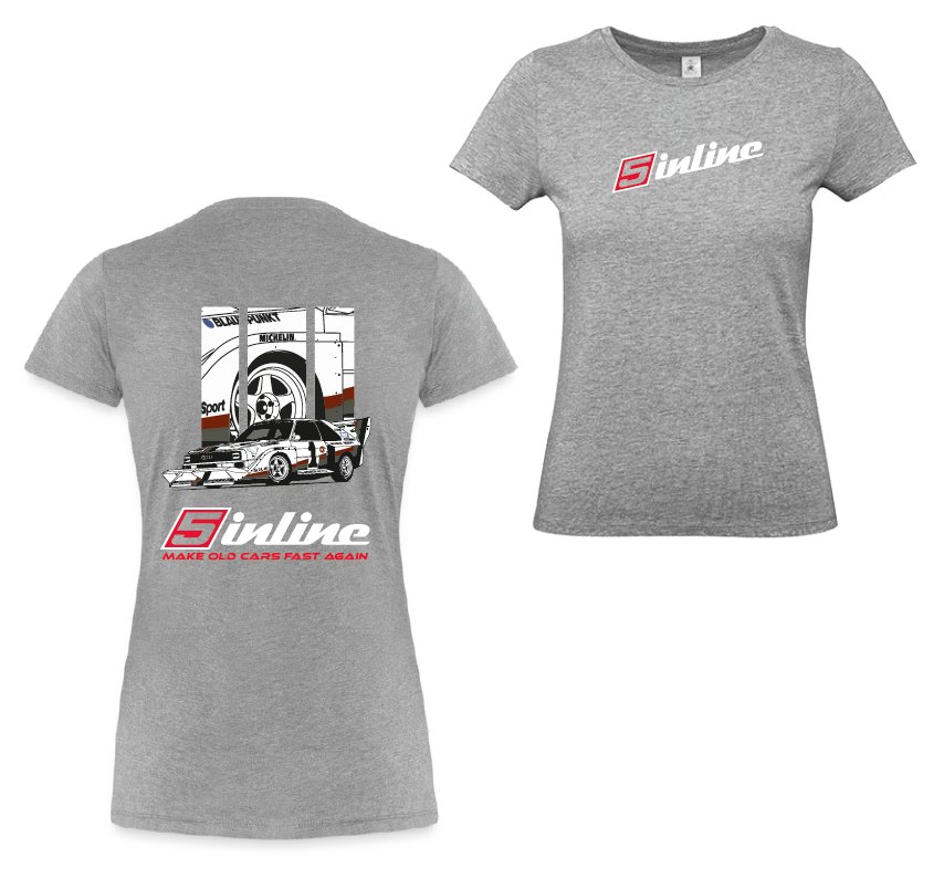 WOMEN'S WEAR Girlie 5inline Motorsport Sport-Grey "MAKE OLD CARS FAST AGAIN"