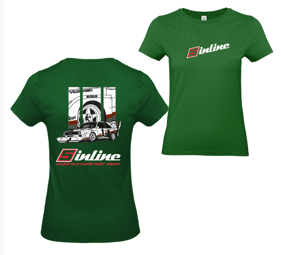 WOMEN'S WEAR T-Shirt 5inline Motorsport Kelly Green "MAKE OLD CARS FAST AGAIN"