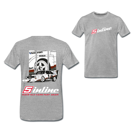 T- Shirt 5inline Motorsport Grau "MAKE OLD CARS FAST AGAIN"