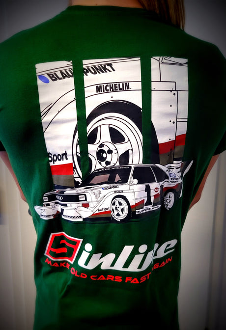 T-Shirt 5inline Motorsport Grün "MAKE OLD CARS FAST AGAIN"