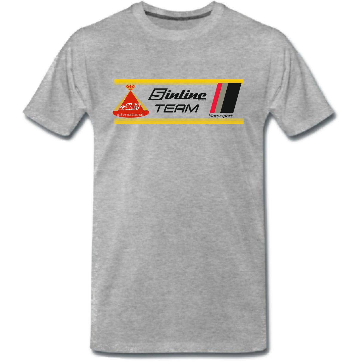 MEN'S WEAR T- Shirt 5inline Motorsport Grau "Racing Design Retro"