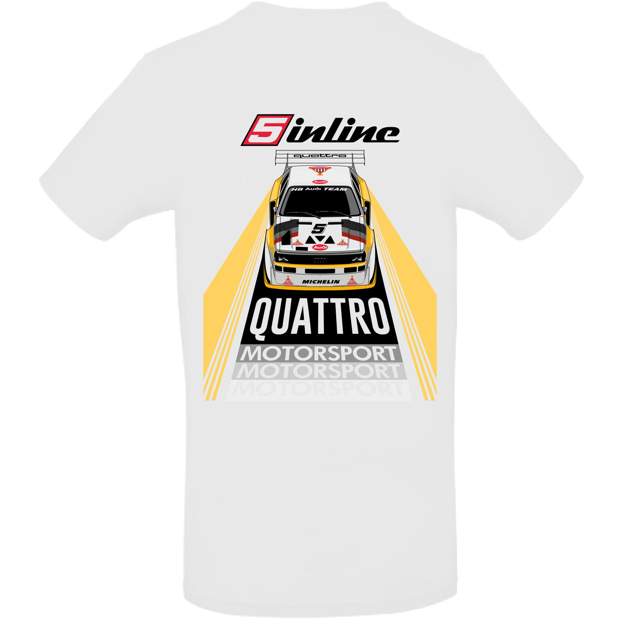 MEN'S WEAR T- Shirt 5inline Motorsport Weiss "Racing Design Retro"
