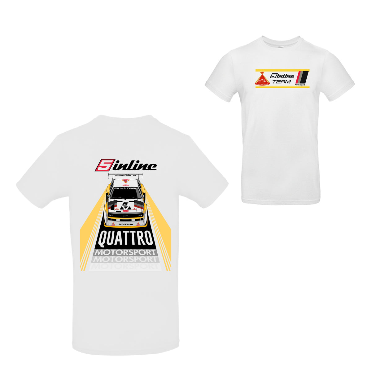MEN'S WEAR T- Shirt 5inline Motorsport Weiss "Racing Design Retro"