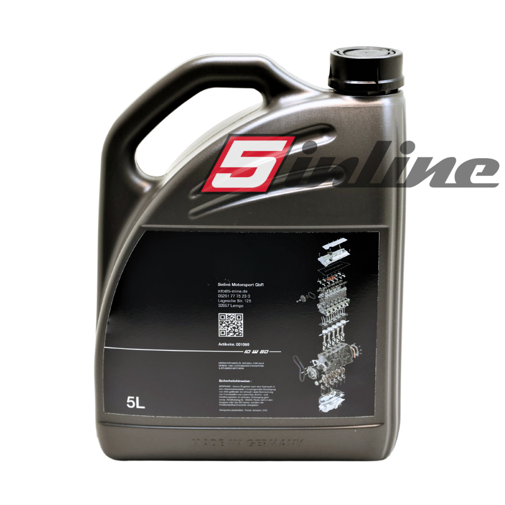 Hochleistungsmotorenöl / Motoröl speziell für alle Serien- und Leistungsoptimierte (sowohl Sauger als auch Turbo) 5-Zylinder-Motoren 20V / 10V 5L 10W-60 Öl