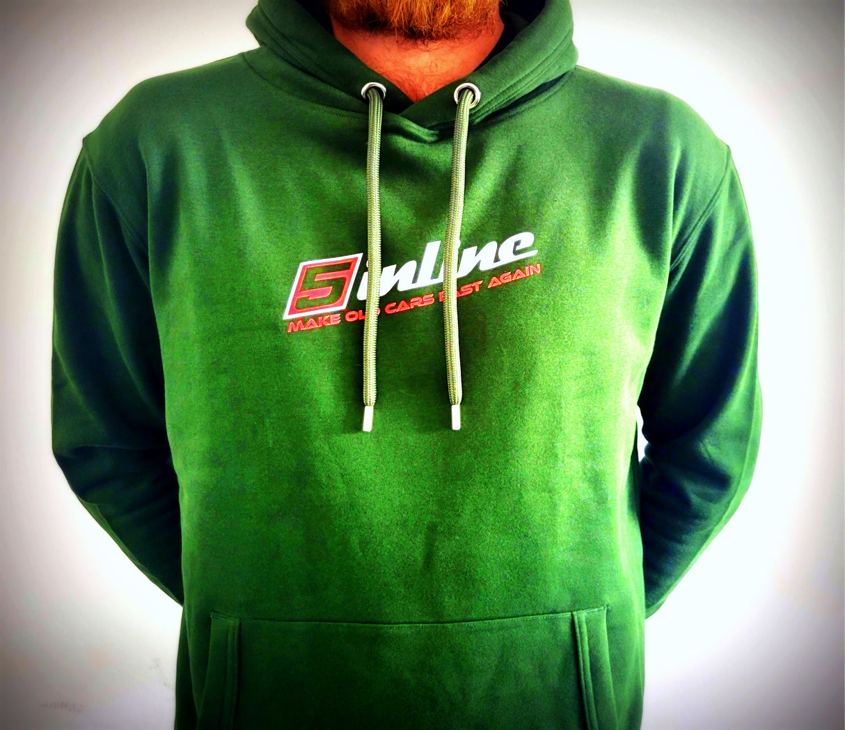 Hoodie 5inline Motorsport Grün "MAKE OLD CARS FAST AGAIN"