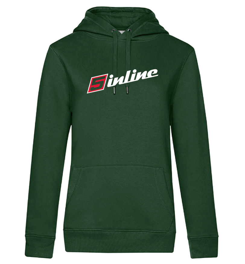 WOMEN'S WEAR Hoodie 5inline Motorsport Bottle-Green"MAKE OLD CARS FAST AGAIN"