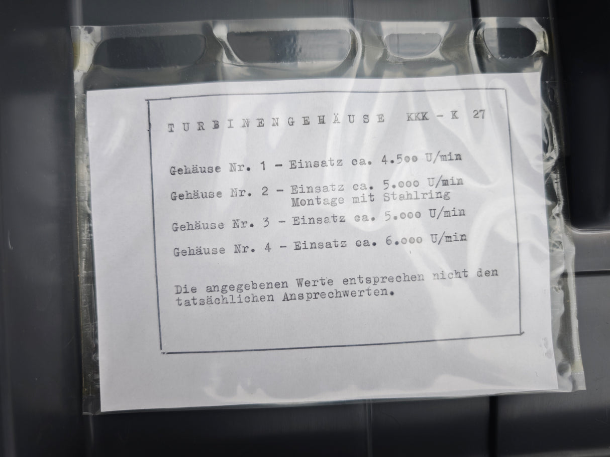 Turbo-Tapp Motorsport Turbolader KKK K27 mit 4 Abgasgehäusen